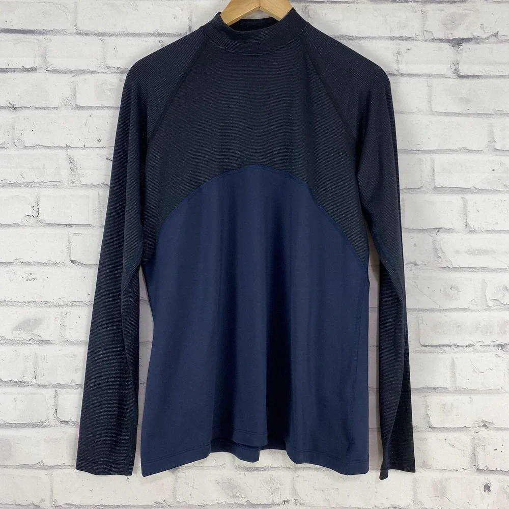 Nike Shirt Women's Size XL Long Sleeve Pullover Pro Warm Mock Neck Sparkle Run - Picture 2 of 11